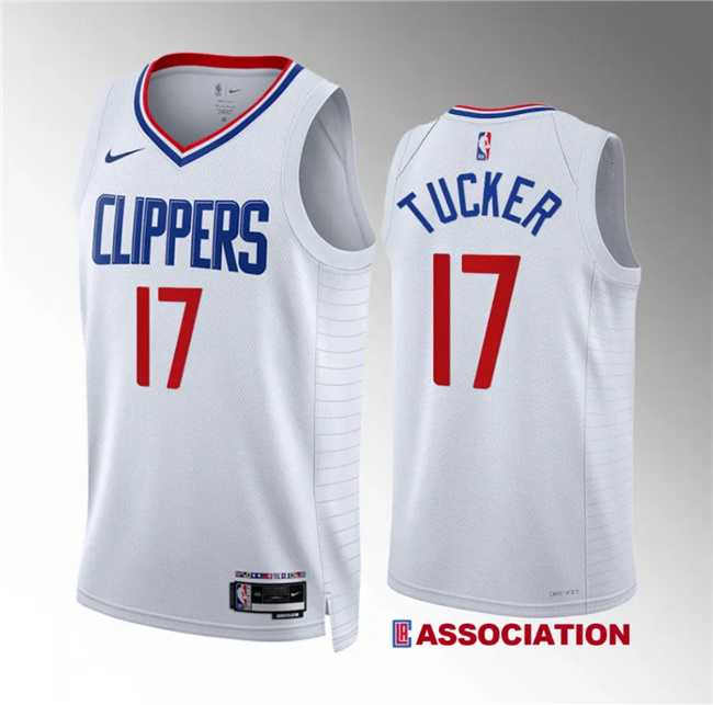 Men%27s Los Angeles Clippers #17 P.j. Tucker White Association Edition Stitched Jersey Dzhi->philadelphia 76ers->NBA Jersey